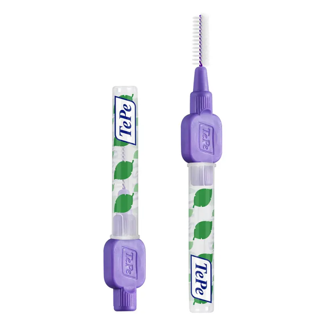 1.1 MM TePe Extra Arayüz Fırçası MOR (8′li paket)
