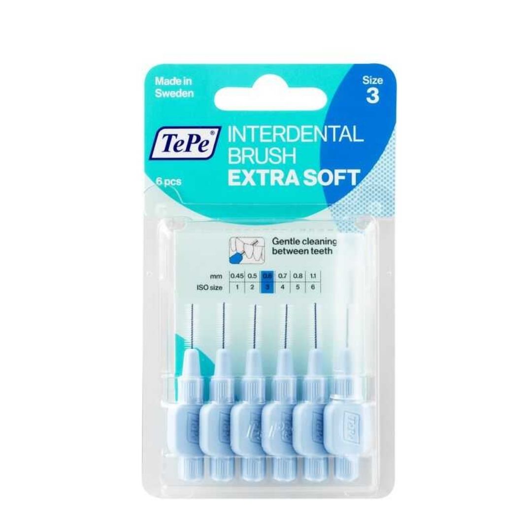 TePe Ekstra Yumuşak (X-Soft) Ara Yüz Fırçası 0.6 mm Mavi (6'lı Paket)