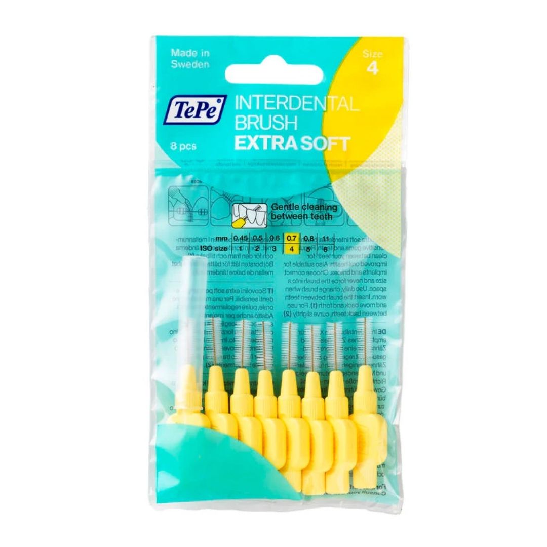 TePe Ekstra Yumuşak (X-Soft) Ara Yüz Fırçası 0.7 mm Sarı (8'li Paket)
