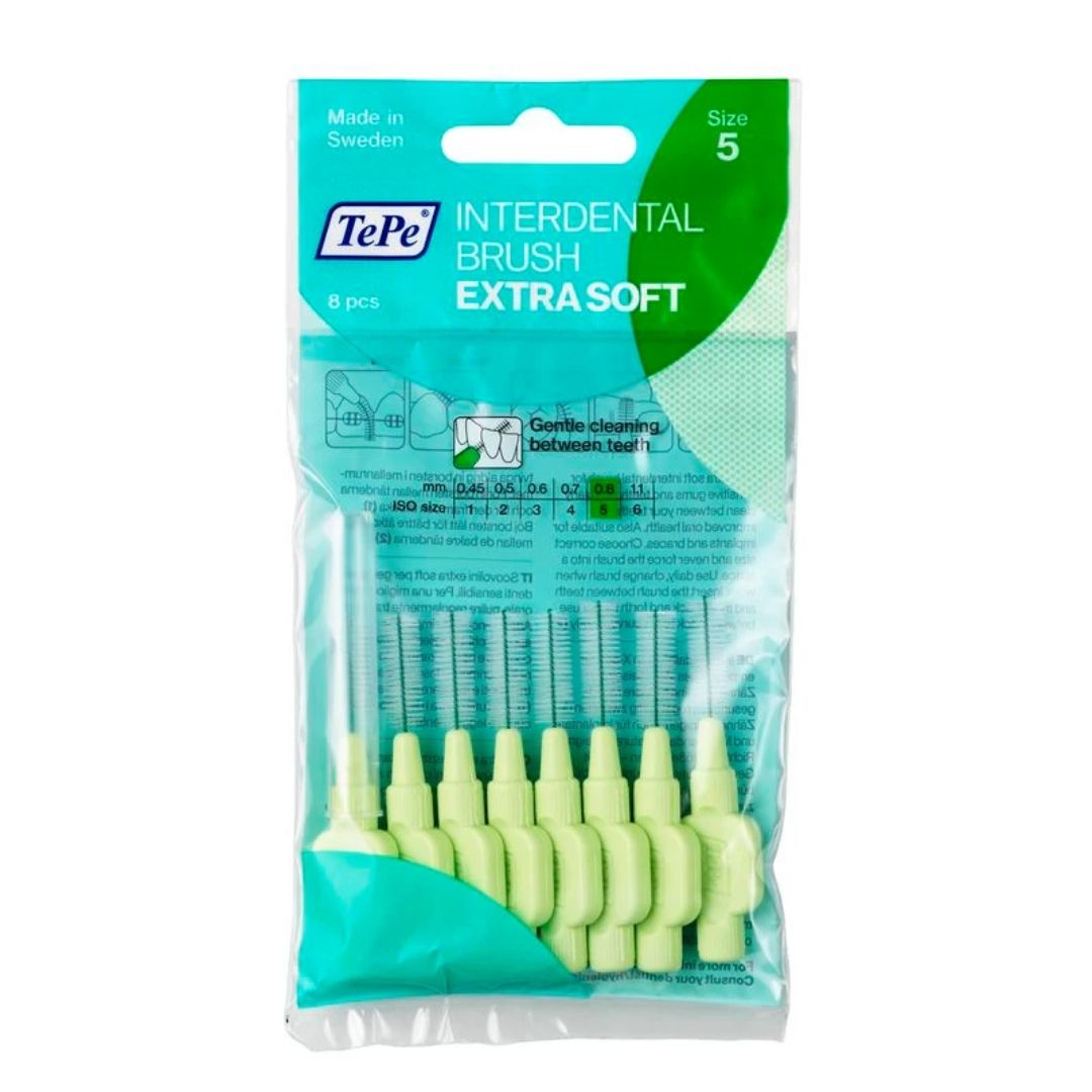 TePe Ekstra Yumuşak (X-Soft) Ara Yüz Fırçası 0.8 mm Yeşil (8'li Paket)