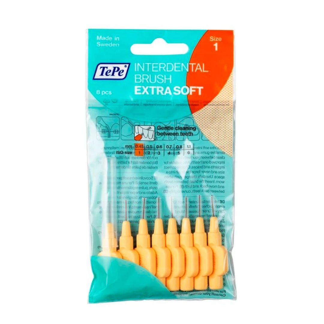 TePe Ekstra Yumuşak (X-Soft) Arayüz Fırçası 0.45 mm Turuncu (8'li Paket)