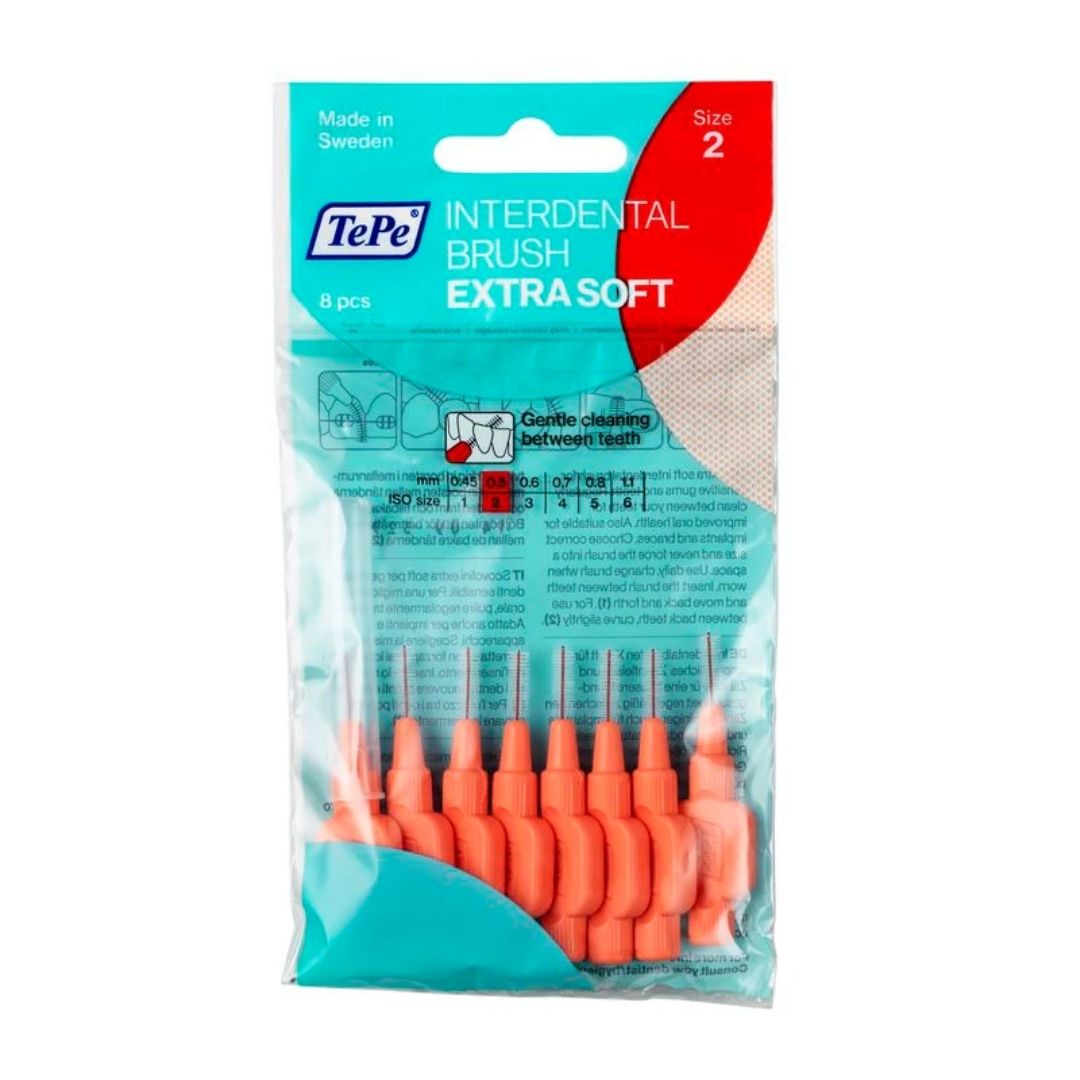 TePe Ekstra Yumuşak (X-Soft) Arayüz Fırçası 0.5 mm Kırmızı (8'li Paket)